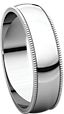 14K White 5mm Light Milgrain Band