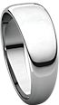 14K White 7mm Half Round Tapered Band