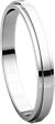 14K White 2.5mm Flat Edge Band