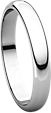 14K White 4mm Half Round Light Band