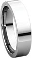 14K White 5mm Flat Comfort Fit Band
