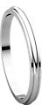 14K White 2mm Half Round Edge Band