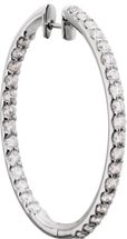 14kt White 5 CTW Diamond Hinged Inside/Outside Hoop Earrings