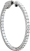 14kt White 5 CTW Diamond Inside/Outside Hoop Earrings